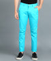 Men's Blue Cotton Slim Fit Casual Chinos Trousers