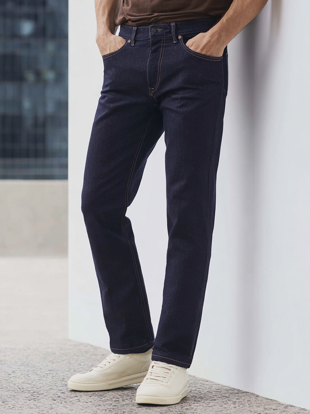 Men's Dark Blue Slim Fit Denim Jeans Stretchable