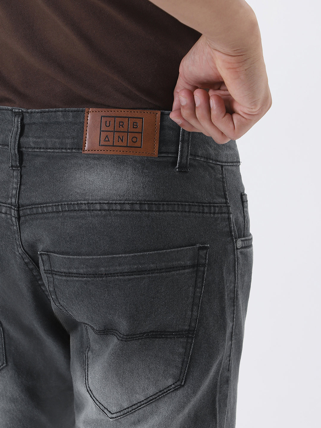 Men's Grey Slim Fit Stretch Jeans