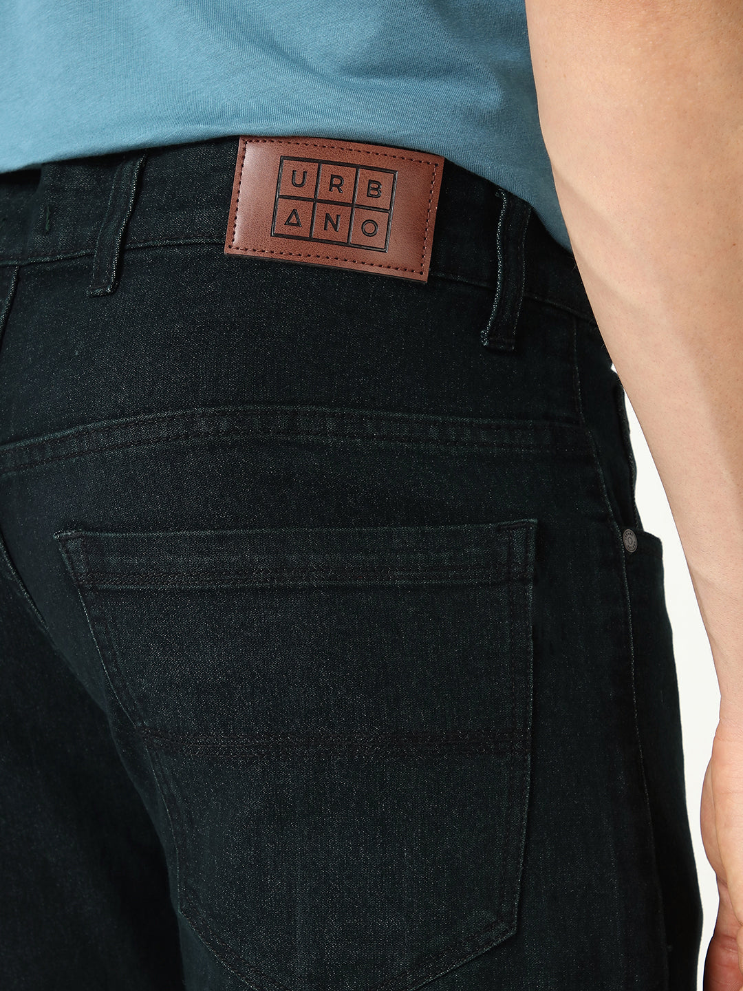 Men's Green Slim Fit Jeans stretchable
