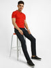Men's Dark Grey Regular Fit Washed Jeans Stretchable