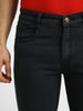 Men's Dark Grey Regular Fit Washed Jeans Stretchable