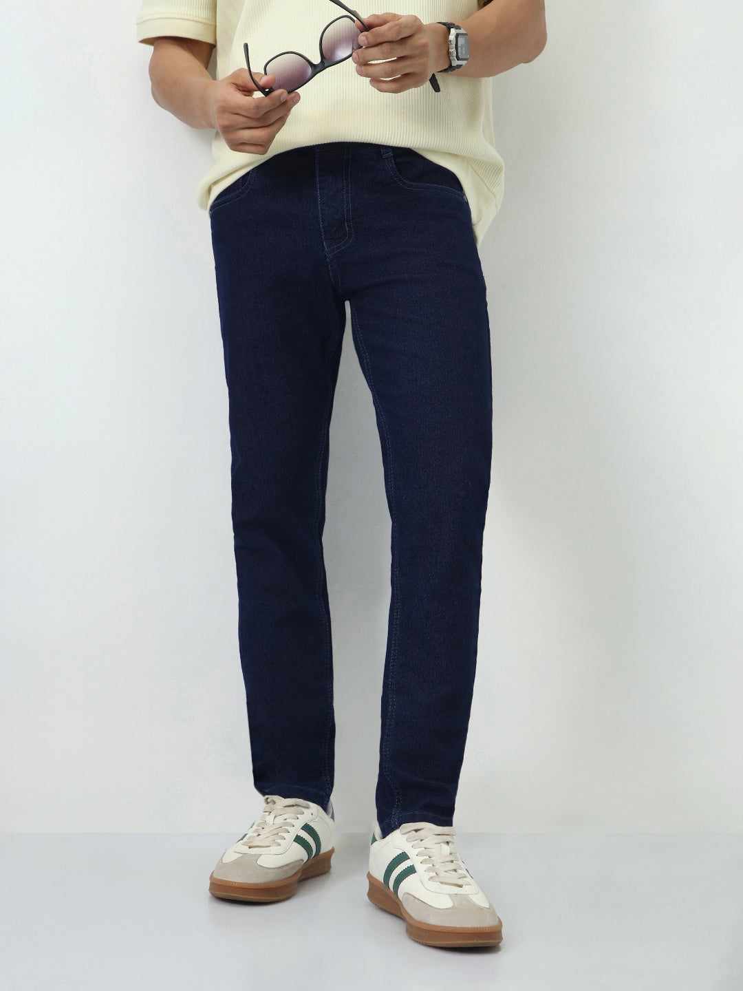 Men's Dark Blue Slim Fit Denim Jeans Stretchable