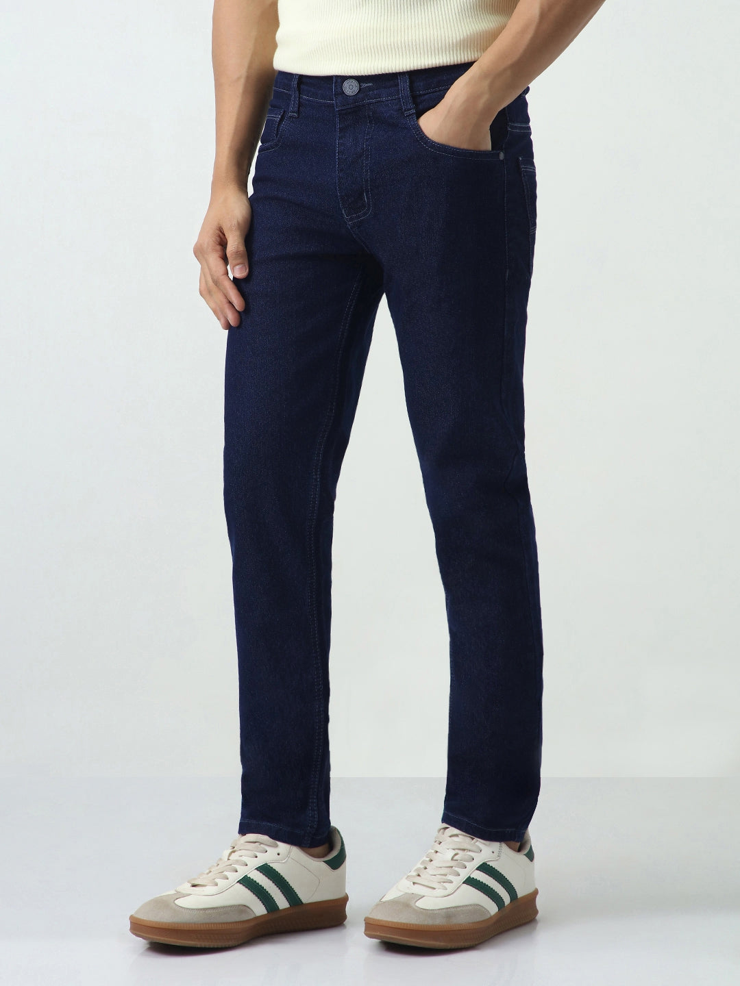 Men's Dark Blue Slim Fit Denim Jeans Stretchable