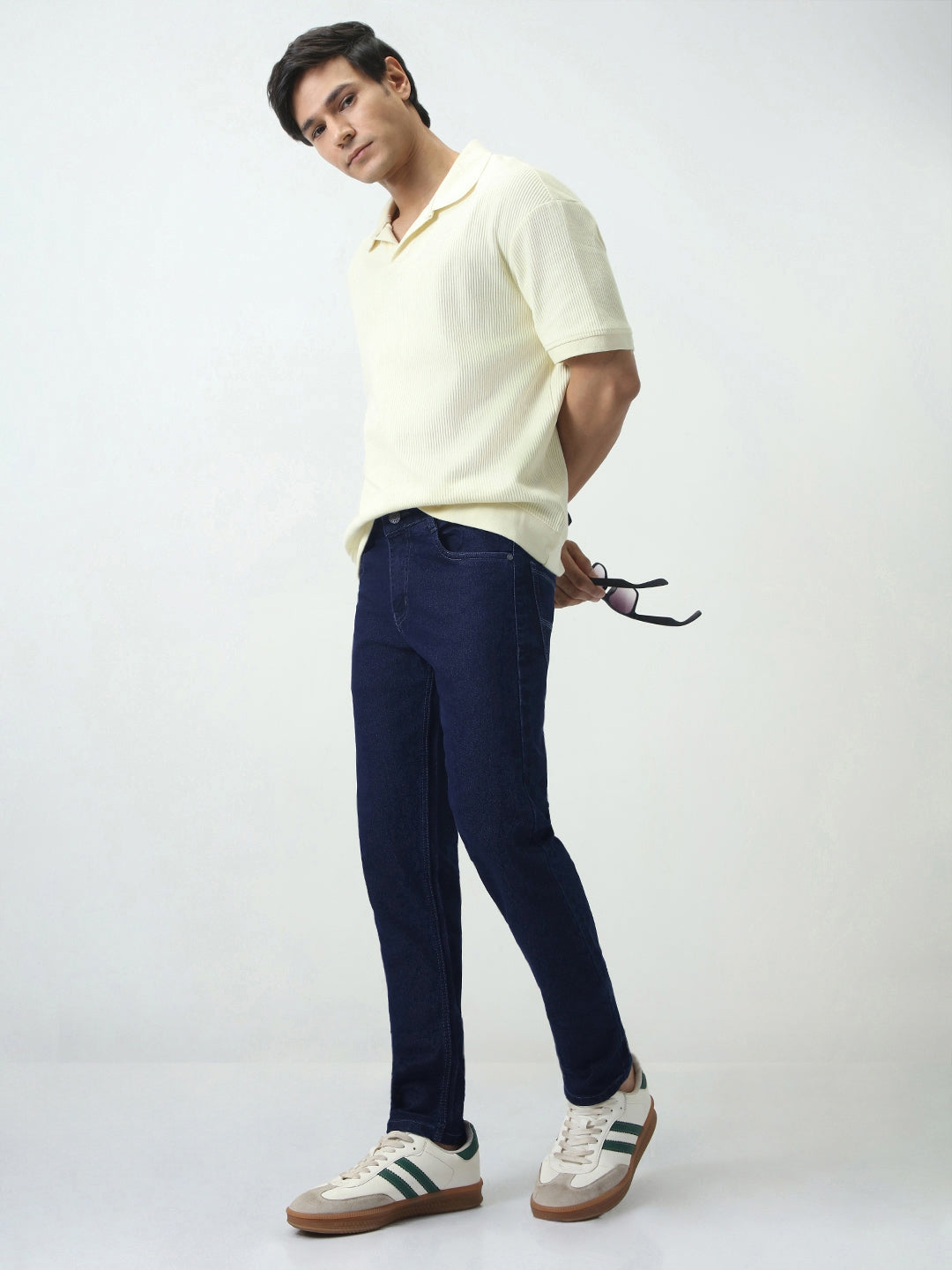 Men's Dark Blue Slim Fit Denim Jeans Stretchable
