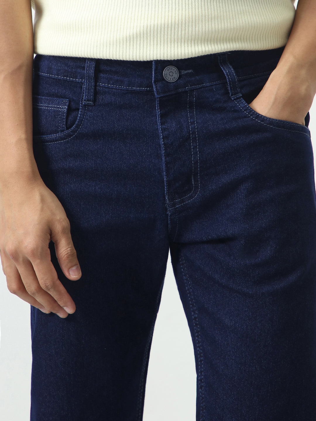 Men's Dark Blue Slim Fit Denim Jeans Stretchable