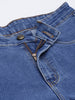 Men's Light Blue Slim Fit Knee Slit Distressed Jeans Stretchable