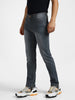 Men's Grey Regular Fit Washed Jeans Stretchable