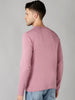 Men's Lilac Solid Henley Neck Slim Fit Full Sleeve Cotton T-Shirt
