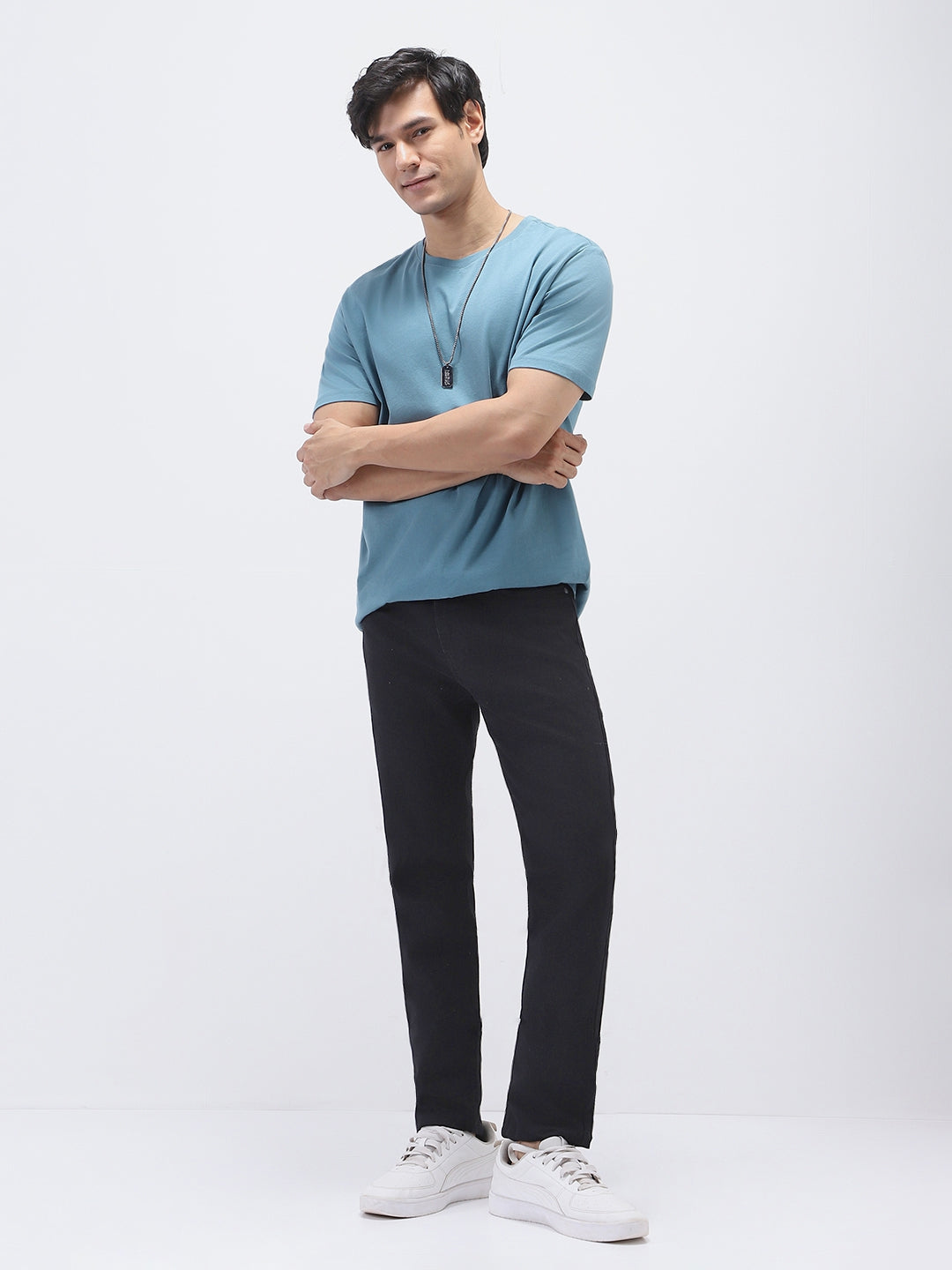 Men's Black Slim Fit Solid Jeans Stretchable