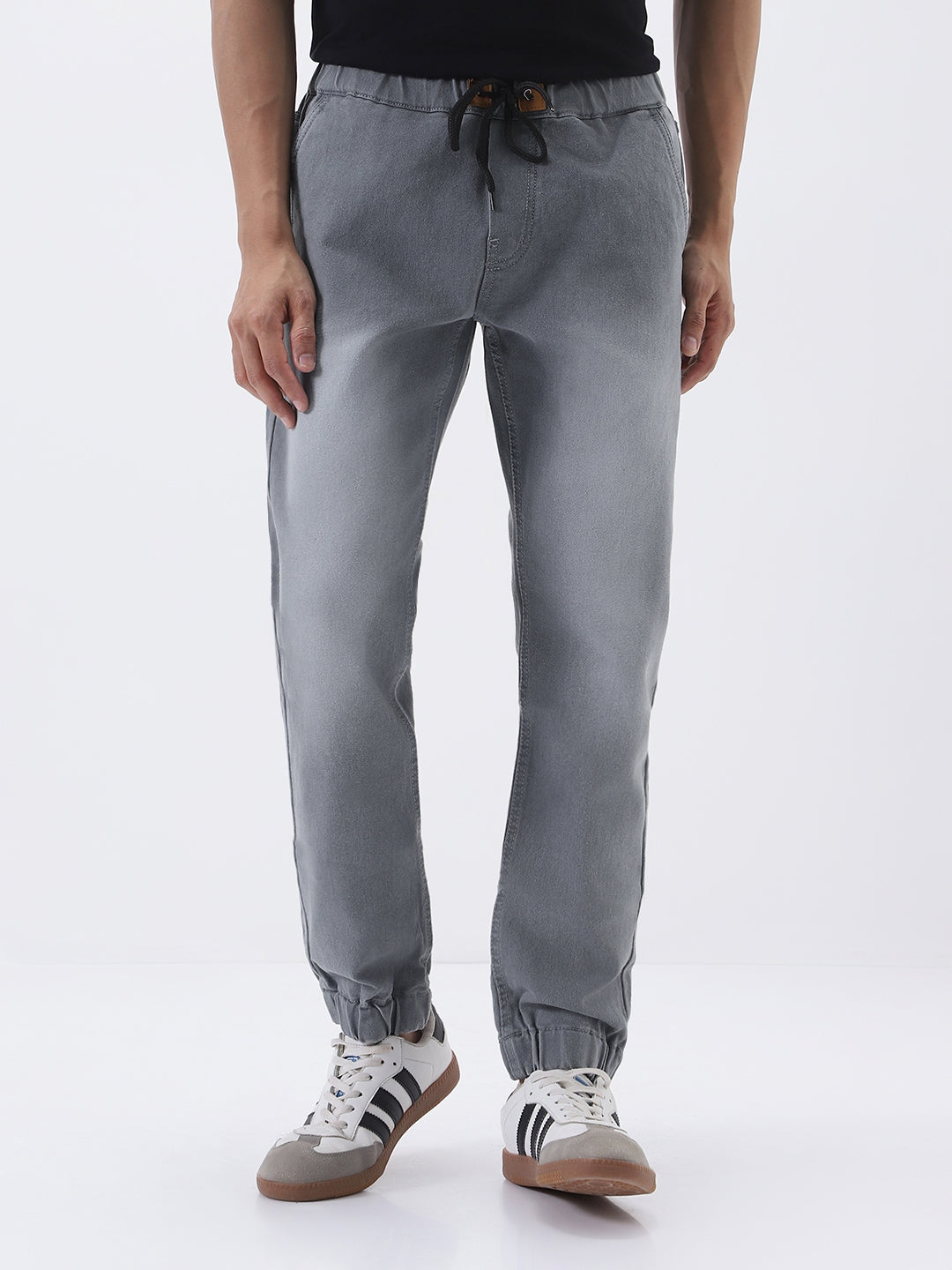 Men's Light Grey Slim Fit Stretch Jogger Jeans