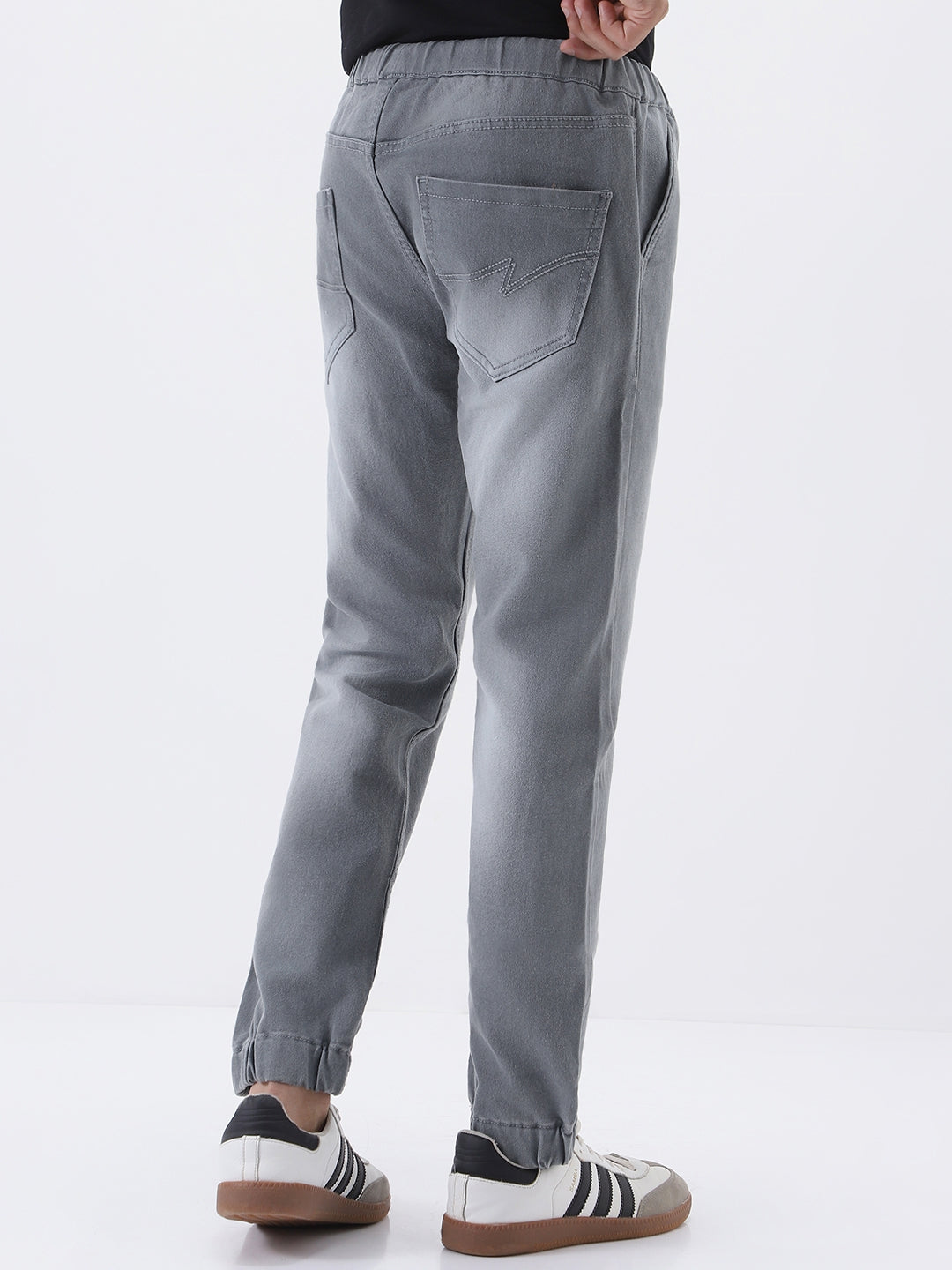 Men's Light Grey Slim Fit Stretch Jogger Jeans