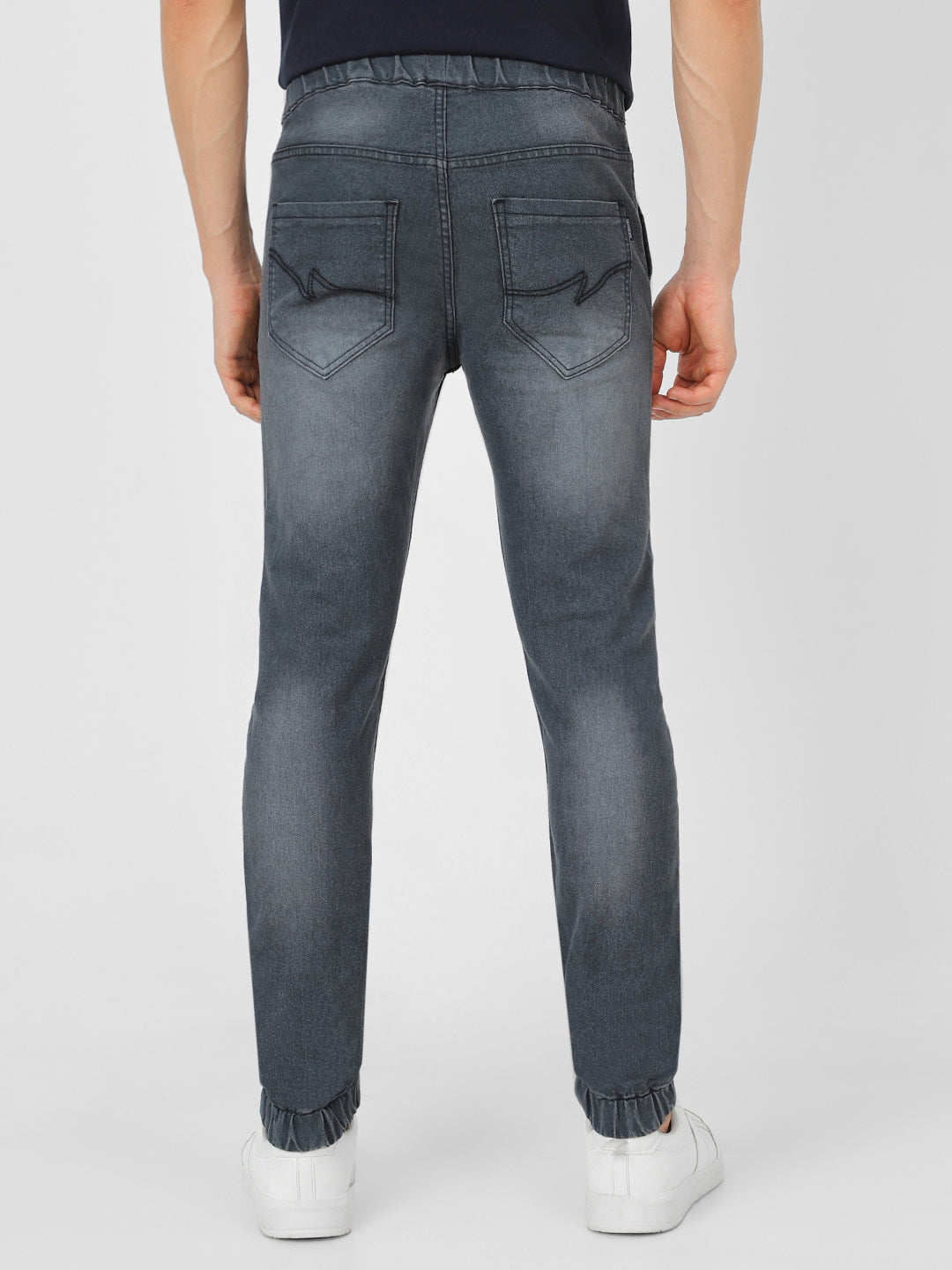 Men's Grey Slim Fit Stretchable Jogger Jeans