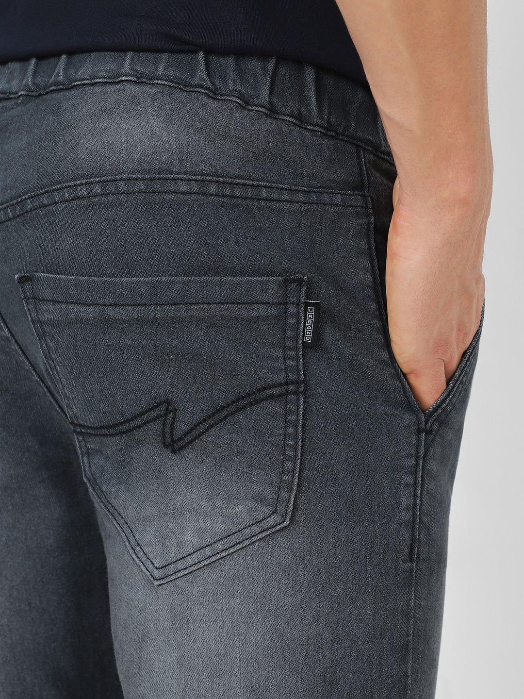 Men's Grey Slim Fit Stretchable Jogger Jeans