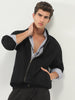 Men's Black Relaxed Fit Full Sleeve Harrington Denim Jacket