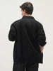 Men's Black Relaxed Fit Full Sleeve Harrington Denim Jacket