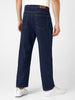 Men's Dark Blue Loose Fit Washed Jeans Non-Stretchable