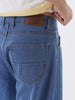 Men's Light Blue Loose Fit Washed Jeans Non-Stretchable