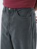 Men's Grey Loose Fit Washed Jeans Non-Stretchable