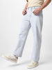 Men's Light Grey Loose Fit Washed Jeans Non-Stretchable