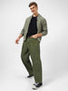 Men's Olive Green Loose Baggy Fit Washed Cargo Jeans with 6 Pockets Non-Stretchable