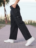 Men's Dark Grey Loose Fit Cargo Jeans with 6 Pockets Non-Stretchable