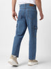 Men's Light Blue Loose Fit Cargo Jeans with 6 Pockets Non-Stretchable