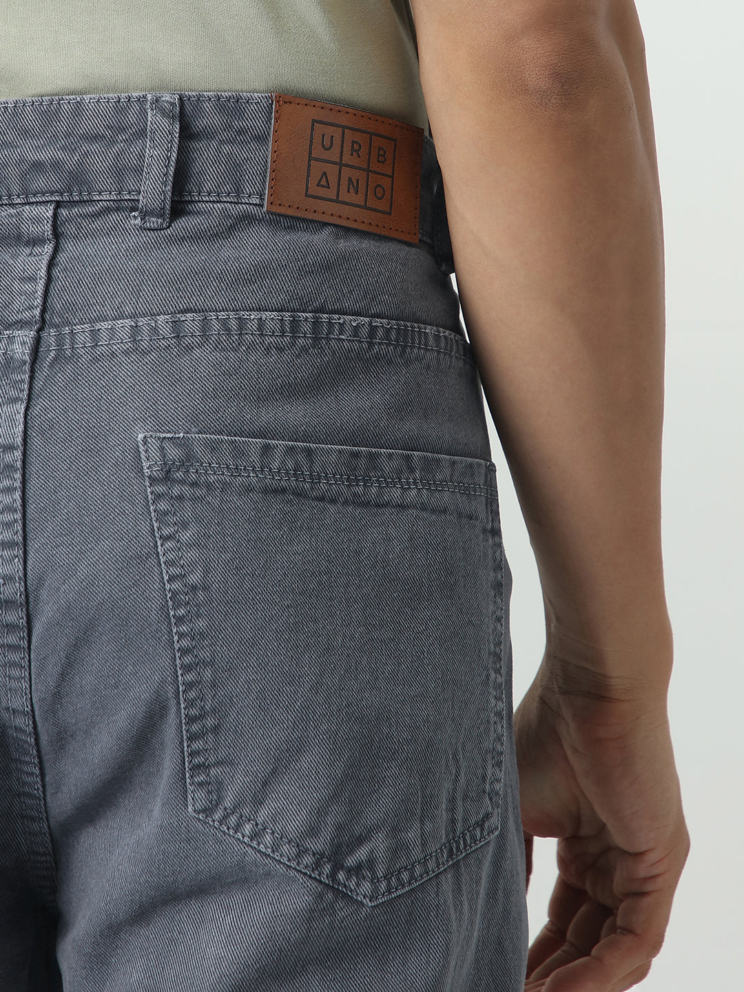 Men's Light Grey Loose Fit Cargo Jeans with 6 Pockets Non-Stretchable