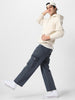 Men's Grey Loose Fit Cargo Jeans with 6 Pockets Non-Stretchable