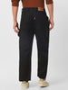 Men's Black Loose Fit Cargo Carpenter Jeans With 6 Pockets Non-Stretchable