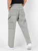 Men's Ice Grey Loose Fit Cargo Carpenter Jeans With 6 Pockets Non-Stretchable