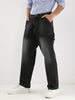 Men's Black Loose Fit Cargo Carpenter Jeans With 6 Pockets Non-Stretchable