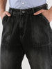 Men's Black Loose Fit Cargo Carpenter Jeans With 6 Pockets Non-Stretchable
