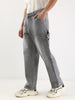 Men's Light Grey Loose Fit Cargo Carpenter Jeans With 6 Pockets Non-Stretchable