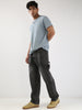 Men's Grey Loose Fit Cargo Carpenter Jeans With 6 Pockets Non-Stretchable
