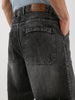 Men's Grey Loose Fit Cargo Carpenter Jeans With 6 Pockets Non-Stretchable
