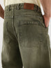 Men's Olive Loose Fit Cargo Carpenter Jeans With 6 Pockets Non-Stretchable