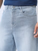 Men's Ice Blue Loose Baggy Fit Washed Jeans Non-Stretchable