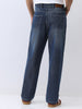 Men's Blue Loose Baggy Fit Washed Jeans Non-Stretchable