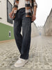 Men's Black Loose Baggy Fit Washed Jeans Non-Stretchable