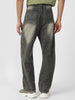 Men's Grey Loose Baggy Fit Washed Jeans Non-Stretchable