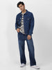 Men's Blue Loose Baggy Fit Washed Jeans Non-Stretchable