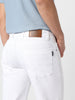 Men's White Regular Fit Washed Jeans Stretchable