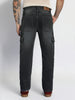 Men's Grey Regular Fit Washed Cargo Jeans With 6 Pockets Stretchable