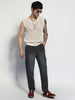 Men's Grey Regular Fit Washed Cargo Jeans With 6 Pockets Stretchable