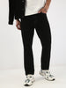 Men's Black Straight Fit Washed Jeans Stretchable