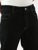 Men's Black Straight Fit Washed Jeans Stretchable