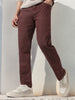 Men's Brown Straight Fit Washed Jeans Stretchable