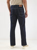 Men's Dark Blue Straight Fit Washed Jeans Stretchable