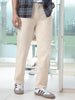 Men's Ecru Straight Fit Washed Jeans Stretchable